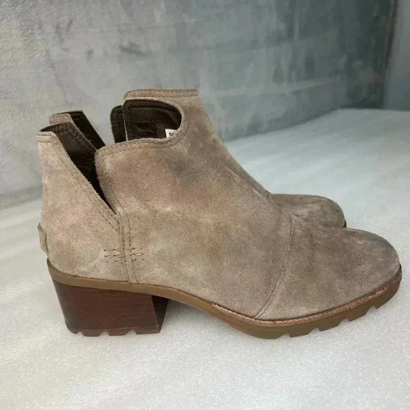 Sorel Women's Cate Cut Out Bootie Waterproof Ankle Boot Ash Brown Sz 8 - Picture 1 of 11